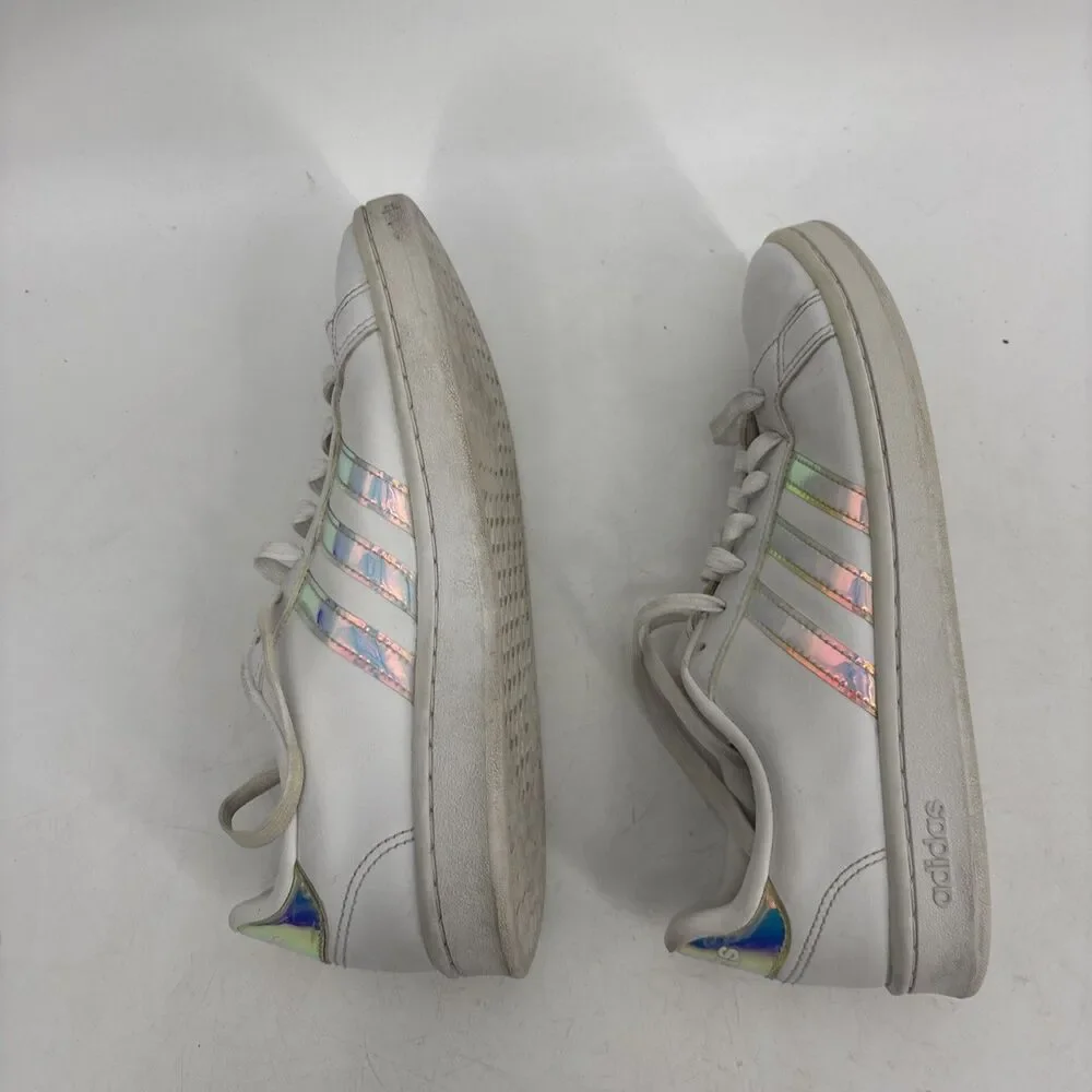 Adidas Grand Court Cloudfoam White Holographic Sneakers Women's US 7.5 Shoes